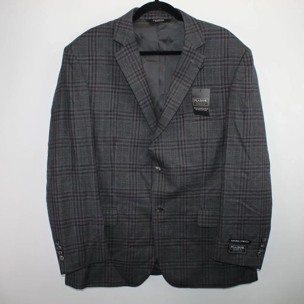 Jos. A. Bank Traveler NWT Men 44R Natural Stretch Tailored Fit Sport Coat Blazer - Picture 3 of 12